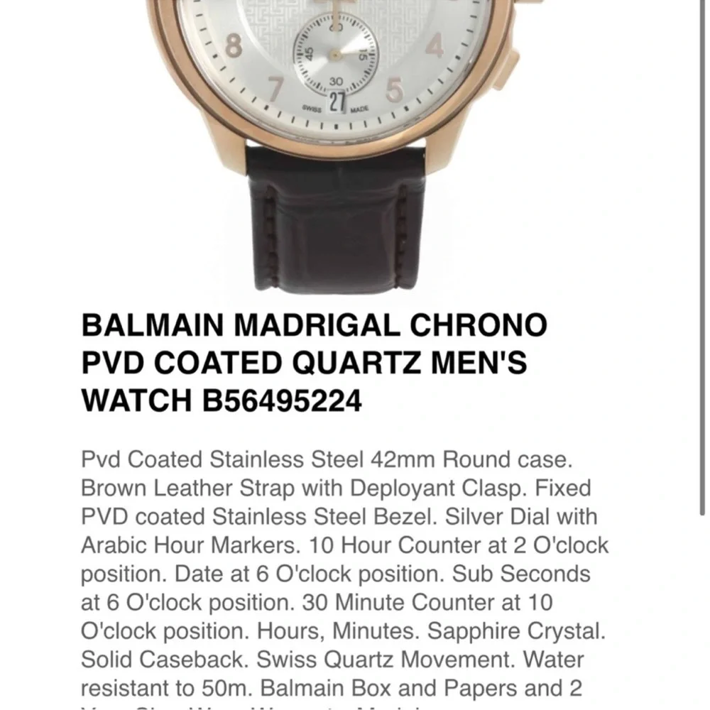Balmain Madrigal Chrono leather strap watch